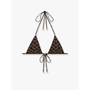 Celine Women Bikini Top With Triomphe Print